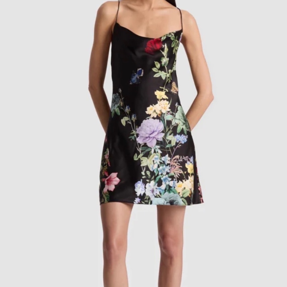 Alice and Olivia HARMONY COWL BACK SLIP DRESS